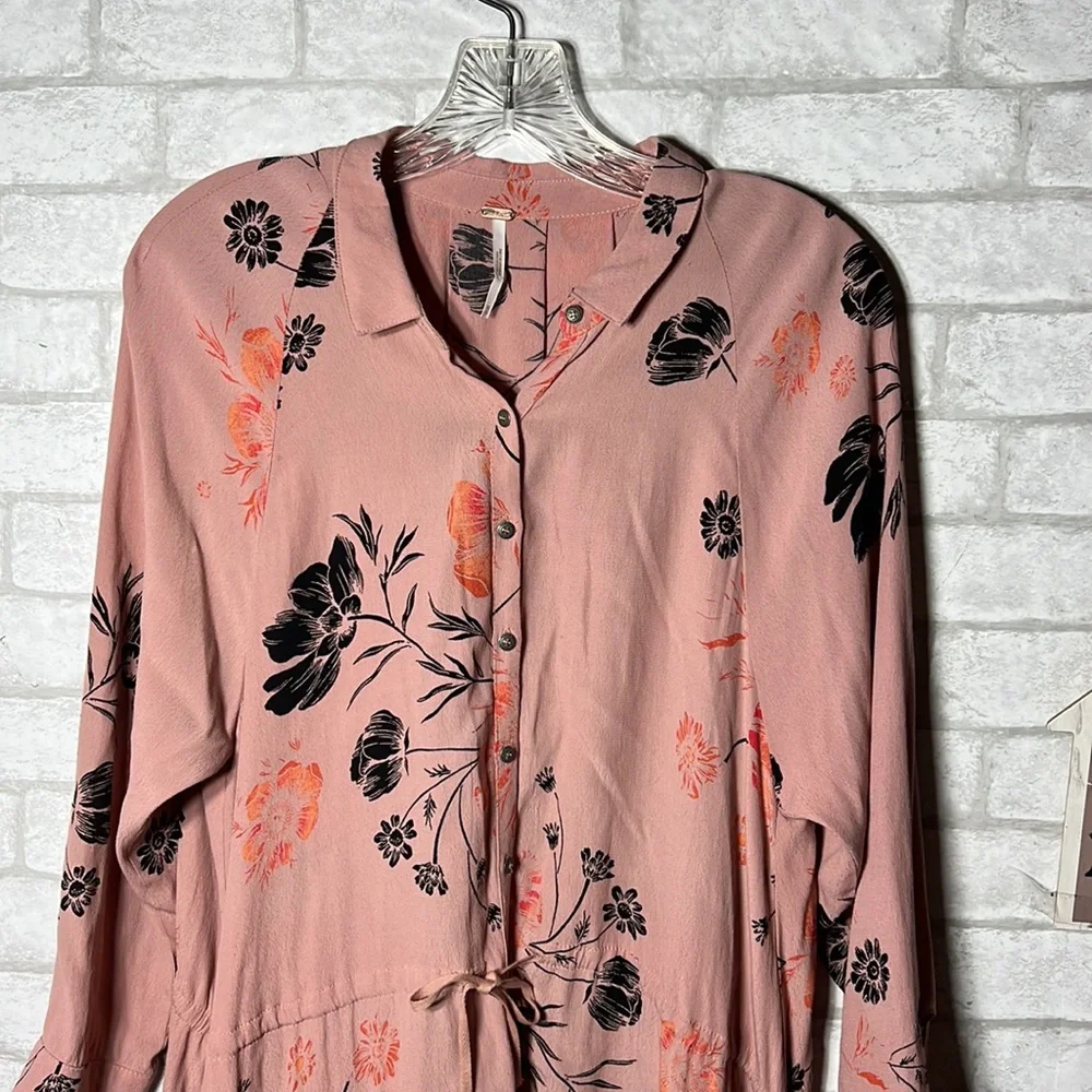 Free people pink/rose floral dress size XS - Picture 2 of 13